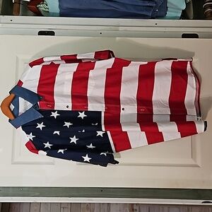 Roper Red, White, and Blue American Flag Shirt